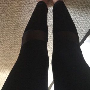 Leggings with sheer detail